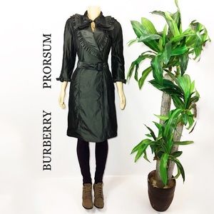 Burberry Prorsum Taffeta Dark Gray Trench Coat
